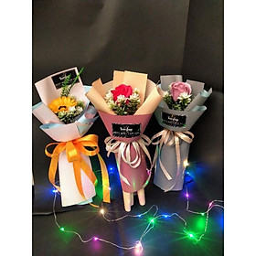 Mua 2 Bó hoa HỒNG sáp 1 bông ĐẢM BẢO Y HÌNH