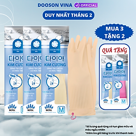 Mua Mua 3 Tặng 2 - 2 Đôi Găng Tay Cao Su Tự Nhiên Kim Cương M