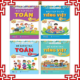Sách - Combo Bài Tập Tuần và Đề Kiểm Tra lớp 2 Cánh diều - Toán và Tiếng Việt Học kì 2 (4 cuốn)