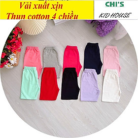 (VẢI XUẤT XỊN 9-24KG) QUẦN LEGGING ĐÙI QUẦN ĐÙI TRƠN THUN COTTON 4 CHIỀU CHO BÉ GÁI/TRAI