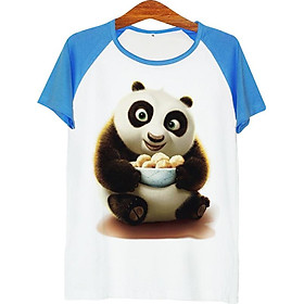 Áo thun tay màu Gấu Panda ăn bánh ATFF035