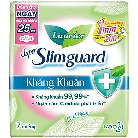 Băng Vệ Sinh Laurier Super Slimguard Kháng Khuẩn 25cm - 7 Miếng