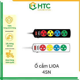 [CHÍNH HÃNG] Ổ cắm LiOA 4SN 4 lỗ đa năng 3 chấu,  kéo dài 3m-5m, có CB bảo vệ quá tải, công suất 2200W