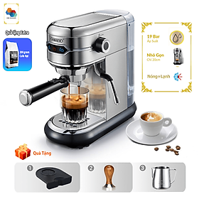 Máy pha cà phê HiBREW H11 pha cafe espresso bán tự động, mini nhỏ gọn cho gia đình, văn phòng, hot and cold đặc biệt, tặng kèm tấm lót, temper và ca đánh sữa 350ml, hàng chính hãng