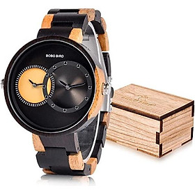 BOBO BIRD R10 Men's Women's 2 Time Zone Wooden Watches Lightweight Luxury Quartz Wristwatches Fashion Design Timepiece for Love