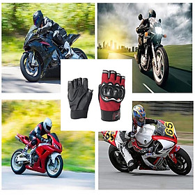 Găng tay cắt ngón thể thao nam có miếng đệm bảo vệ, phù hợp chạy xe máy, xe đạp thể thao