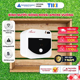 Bình nóng lạnh gián tiếp Rossi Amore Vuông (15/20/30 Lít) - Chính hãng, Bảo Hành 7 năm - 20 Lít