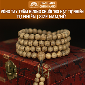 Vòng Tay Trầm Hương Chuỗi Tràng Hạt 108 Tóc Kiến Chuẩn Tự Nhiên Xưởng Mộc Việt - Size 6/7/8mm Dành Cho Nam Nữ, Mang Lại May Mắn, Bình An