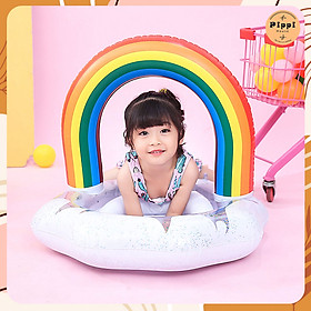 Phao bơi Cầu Vồng Mây Trắng xỏ chân size to 70 cm cho bé 0-5 tuổi