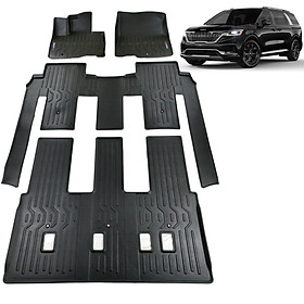 Thảm lót sàn xe ô tô Kia Carnival Nhãn hiệu Macsim chất liệu nhựa TPV cao cấp màu đen(FDW-243)