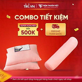 Mua  Combo Gối Gòn  Bộ 3 Gối Ngủ Siêu Tiết Kiệm - Chất Liệu Gòn Cao Cấp - Bộ Sản Phẩm Gồm 2 Gối Nằm  1 Gối Ôm