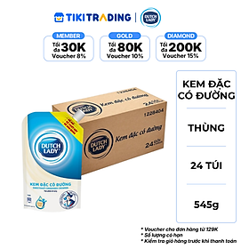 [05-09.08 QT Đơn Từ 999K] Thùng 24 túi kem đặc có đường Dutch Lady (24 túi x 545g)