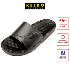 Dép nam đế may sẵn quai ngang cao cấp KEEDO TN-NB54 - đen - 41