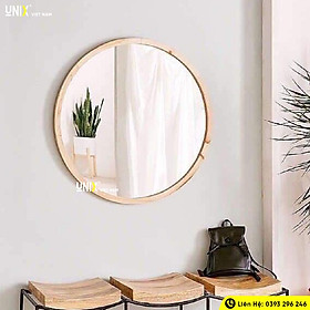 Mua Gương Tròn Viền Gỗ - Viền Gỗ Dày 2x2 cm - Thiết Kế Đẹp  Nhiều Tính Ứng Dụng Cao - Màu tự nhiên