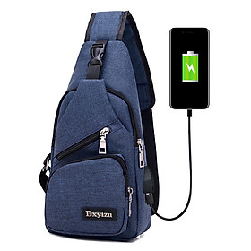 Túi nhỏ đa chức năng siêu chống nhăn và chống thấm nước có cáp sạc USB-Màu xanh dương