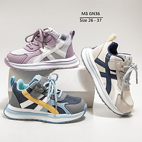 Giày thể thao bé trai bé gái 3 - 12 tuổi quai dán kết hơp cột dây năng động cá tính đi học đi chơi NHÍM SHOP GN36