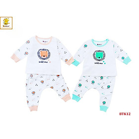 Bộ sơ sinh sư tử cotton 4 chiều tay dài BABIBOO - BTK12