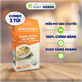 Combo 3 Gạo Hoa Xuân Hữu Cơ & Hạt Đậu Dinh Dưỡng NutriChoice Basmati Lotus