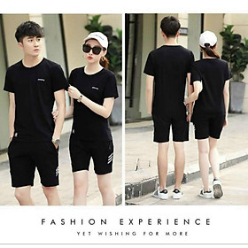 Bộ quần áo thể thao unisex/Đồ bộ dạng đùi tay lỡ kiểu thể thao chất thun lạnh cotton thoáng mát mặc hè