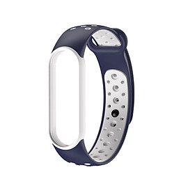 Dây Đeo Thay Thế Dành Cho Vòng Đeo Tay Thông Minh Xiaomi Mi Band 5 Dẻo TPU - Dây 2 Màu Có Viền Lỗ