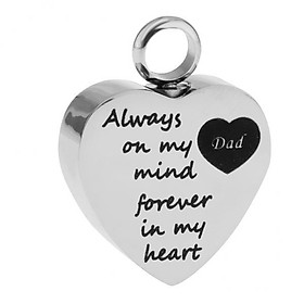 2X Memorial Necklace Always on My Mind Forever in My Heart Pendant dad
