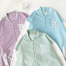 Áo Cardigan nỉ nữ form rộng thêu logo R cực chất