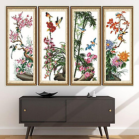 Mua TRANH DÁN TƯỜNG 3D TỨ QUÝ -TRANH DÁN TỨ QUÝ TÙNG TRÚC CÚC MAI