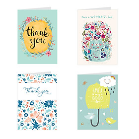 Thiệp cảm ơn thank you - combo 4c thiệp Grey 7.5x10.5cm (482)