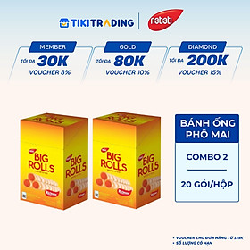Combo 2 Hộp Bánh ống lớn nhân phô mai Nabati hộp 280g (14g x 20 gói)