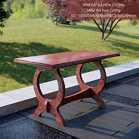 Mua BÀN ĐÁ DÀI NGOÀI TRỜI/SÂN VƯỜN/TRONG NHÀ-ĐỎ HOA CƯƠNG