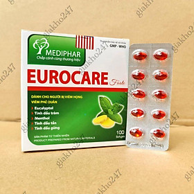 Eurocare - Giảm ho, thông thoáng mũi họng - Hộp 100 viên
