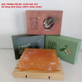 {Tặng túi lưới tạo bọt} Combo 3 xà bông thanh trị mụn lưng, giảm thâm nám của Sinh Dược, Xà bông thảo mộc, 100% xà phòng thiên nhiên làm sạch sâu giảm viêm, mụn ửng đỏ, kết hợp tinh dầu tràm sát khuẩn và sạch da tối ưu, hạn chế nhờn gây mụn cơ thể