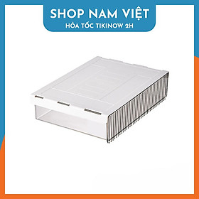 Ngăn Kéo Dưới Bàn Làm Việc Trong Suốt - Hộp Nhựa Để Đồ Dán Dưới Bàn (Kèm Miếng Dán)