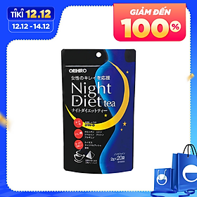 Trà hỗ trợ giảm cân ban đêm Orihiro Night Diet Tea (20 gói) - Tặng túi zip 3 kẹo mật ong Senjaku