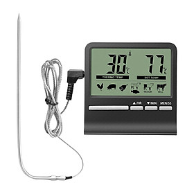Digital Food Thermometer LCD Display for Outside Grill Kitchen Cooking