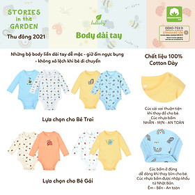 LULLABY 2021 Set 2 bộ BODYCHIP dài tay thu đông bé trai và bé gái BST THU