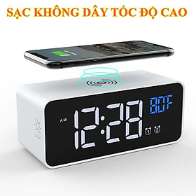 Đồng Hồ Báo Thức Điện Tử Kiêm Sạc Không Dây Cao Cấp