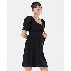 Đầm Lửng Thời Trang JUNO Tay Phồng Nhúng Ngực JNDLU002