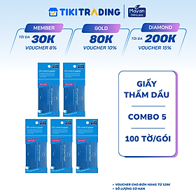 Combo 5 Giấy Thấm Dầu Mayan  (100 Tờ / Gói)