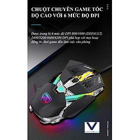 Mua Chuột cơ chuyên game Friwol V5Pro có 2 chế độ chuột với tốc độ chuột lên đến 6200DPI kèm theo đèn led RGB cực đẹp dành cho game thủ