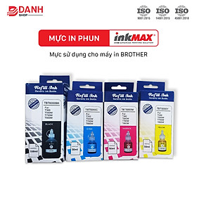 Mua Bộ 4 màu - Mực nước inkMAX / Mực màu inkMAX dùng cho máy in phun Brother T300  T310 T500  T510W  T700  T710W  T810W  T910W  T4000  T4500DW