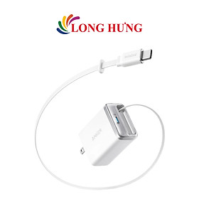 Cốc sạc Anker Nano 1C Built-in USB-C Cable Fast Charger 35W A2658 - Hàng chính hãng