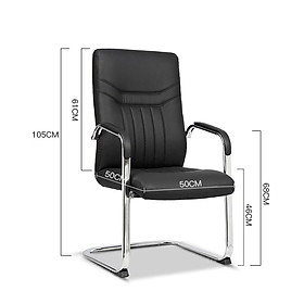 Ghế phòng họp ghế chân quỳ CV4608-P Nội thất Capta Ghế Chân quỳ nệm dày hiện đại màu đen chân quỳ thép mạ chrome bóng