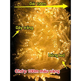 Mua Dây chớp 100m màu vàng chống nước dùng ngoài trời trang trí Noel  nhà thờ  nhà hàng  khách sạn  quán cafe...