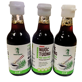 Nước tương mật hoa dừa Organic Sokfarm - Cắt giảm muối, không từ đậu nành, không chất bảo quản, thuần chay, thuần thực vật