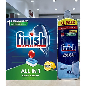 combo nước làm bóng bát finish 800ml+viên rửa bát finish 52 viên dùng cho máy rửa bát