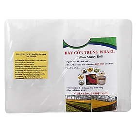 Set 10 Mét Bẫy ruồi đục trái và bẫy côn trùng bay khác bằng Keo Vàng Sinh học Nông Nghiệp nhập khẩu Israel (Sticky Yellow Roll) 2 mặt keo dính chịu mưa nắng và nước tưới