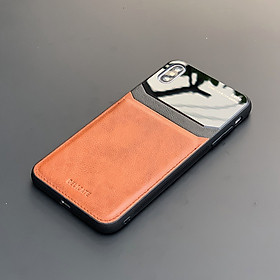 Ốp lưng da kính cao cấp dành cho iPhone XS Max - Màu vàng nâu - Hàng nhập khẩu - DELICATE