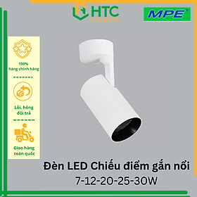 Đèn LED chiếu điểm (gắn nổi) 7W-12W-20W-25W-30W màu trắng, ánh sáng vàng - thương hiệu MPE - 7W Ø56.2x 97x160mm