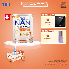 Sữa bột NAN INFINIPRO A2 800g Thụy Sĩ 3 với đạm quý A2 tiêu hóa tốt sau 7 ngày và 6HMO tăng cường đề kháng (2 - 6 tuổi) - Tặng Bàn chải điện cho bé Kalpen